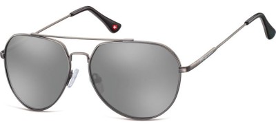 Okulary przeciwsłoneczne pilotki Montana MS90 srebrne lustrzanki grafit/srebrny