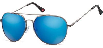 Okulary przeciwsłoneczne pilotki Montana MS90A lustrzanki grafit/niebieski