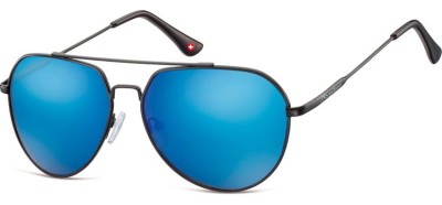 Okulary przeciwsłoneczne pilotki Montana MS90B lustrzanki black/blue