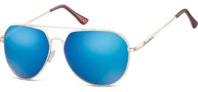 Okulary przeciwsłoneczne pilotki Montana MS90F lustrzanki gold/blue