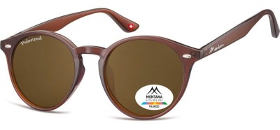 Okragle brazowe okulary polaryzacyjne Montana MP20E