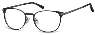 Okulary Oprawki damskie kocie oczy stalowe Sunoptic 992A czarno grafitowe