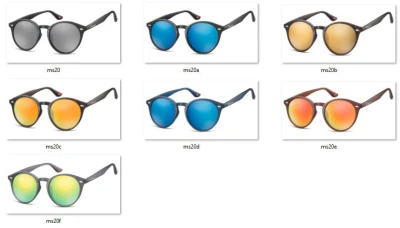 Okulary okragle brazowe lenonki lustrzane MS20E