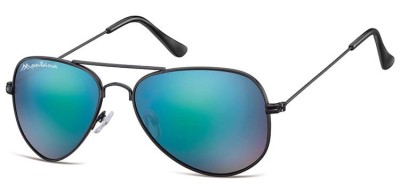 Niebiesko zielone Pilotki okulary lustrzane aviator MS94A