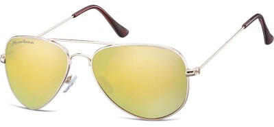 Zlote Pilotki okulary lustrzane aviator MS94G
