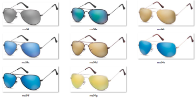 Zlote Pilotki okulary lustrzane aviator MS94G