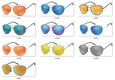 Czarne Aviatory okulary lustrzanki MS95B