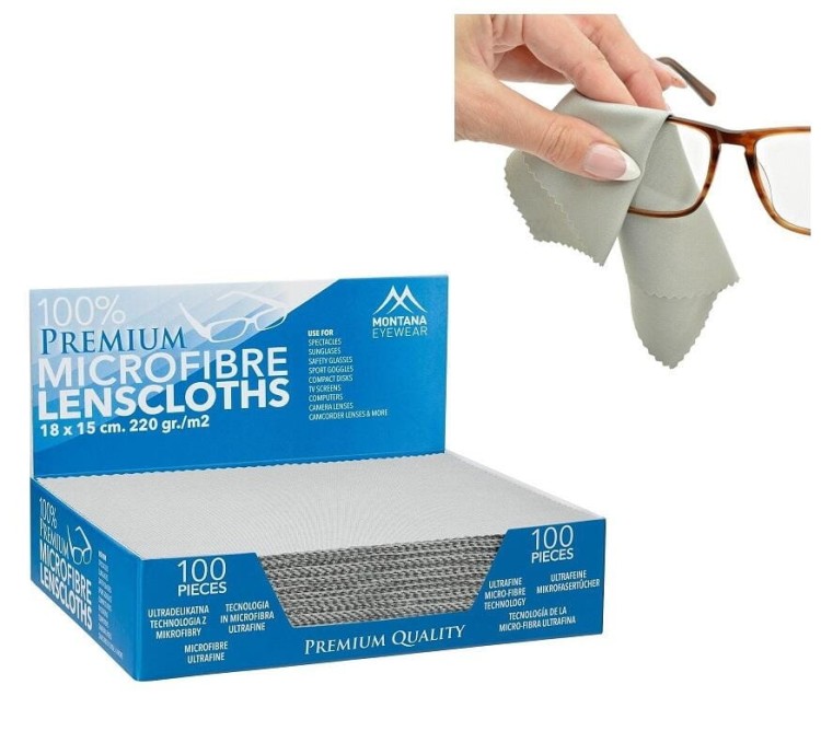 Ściereczka z Mikrofibry do okularów - szara