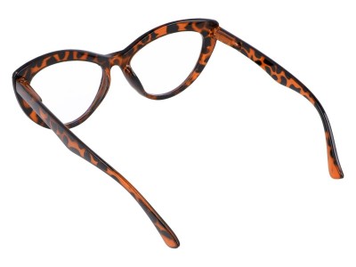 Damskie okulary Kocie oczy z filtrem Antyrefleks Zerówki Panterka 2286D
