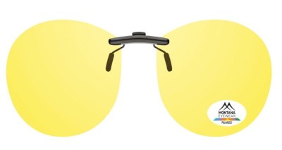 Nakładki na okulary korekcyjne żółte Pilotki polaryzacja do jazdy w nocy Montana C4C