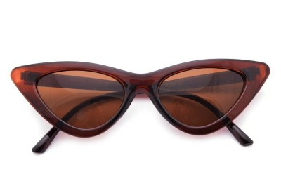 Okulary Kocie Oczy przeciwsłoneczne damskie brązowe F-291A