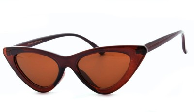 Okulary Kocie Oczy przeciwsłoneczne damskie brązowe F-291A