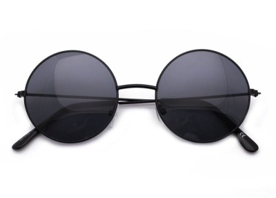 Okulary Lenonki czarne przeciwsłoneczne hippie retro 4322