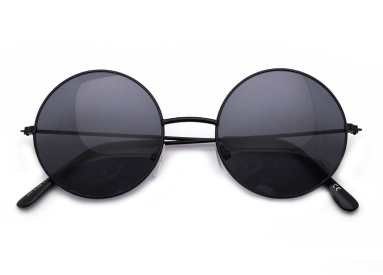 Okulary Lenonki czarne przeciwsłoneczne hippie retro 4322