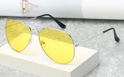 Okulary pilotki rozjaśniające dla kierowców do jazdy nocą, we mgle i deszczu 411A